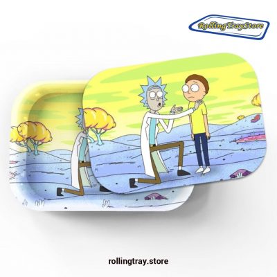 Cute Rick Morty Rolling Tray Lid Magnetic Cover