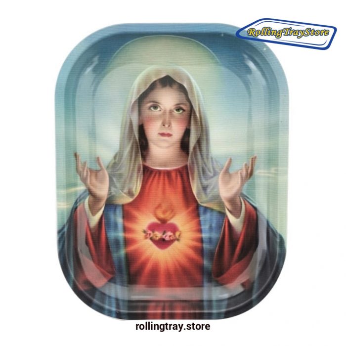 Mother Mary Rolling Tray - 7Inch